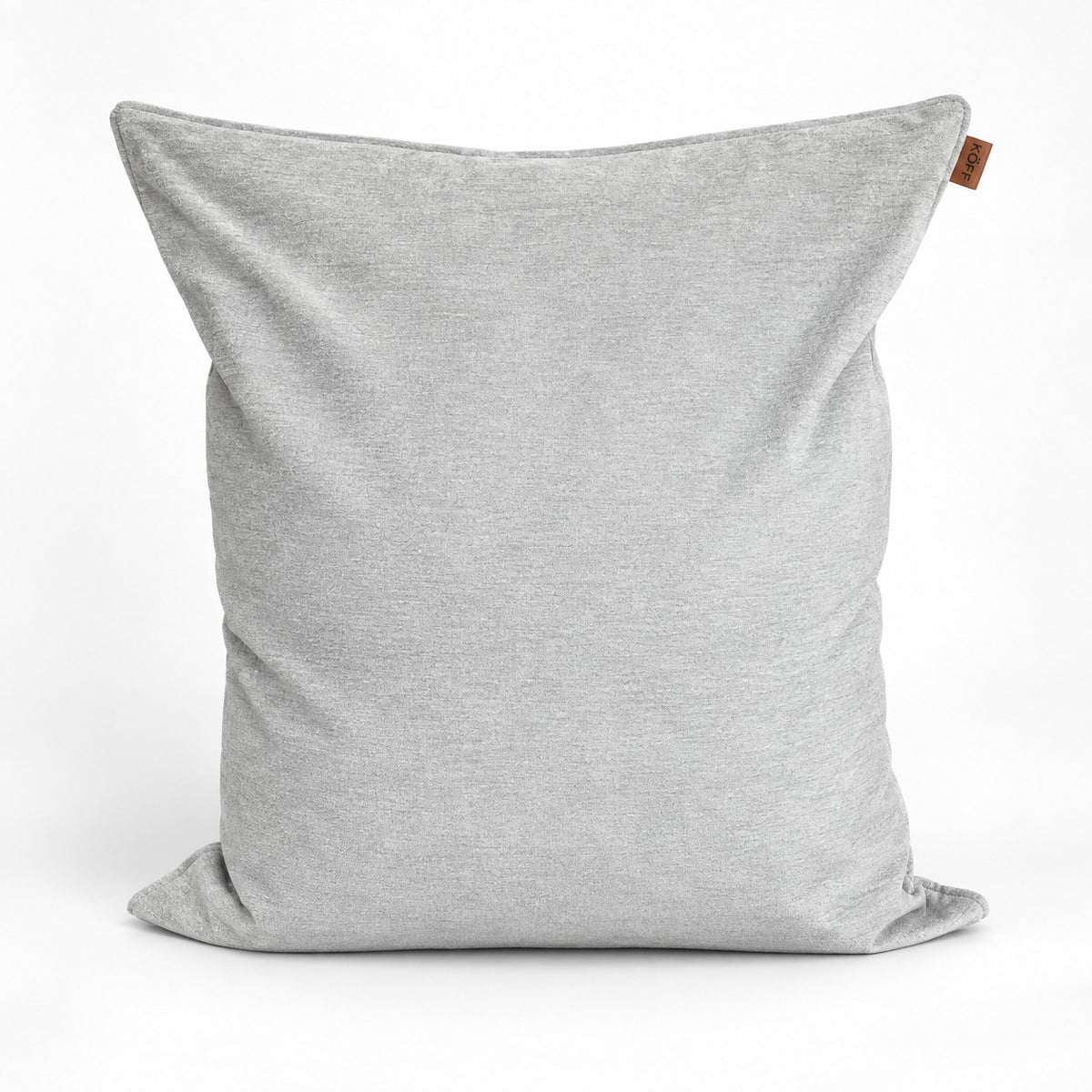 Gris Claro — Cojín XL Köff en tela velvet, vista frontal
