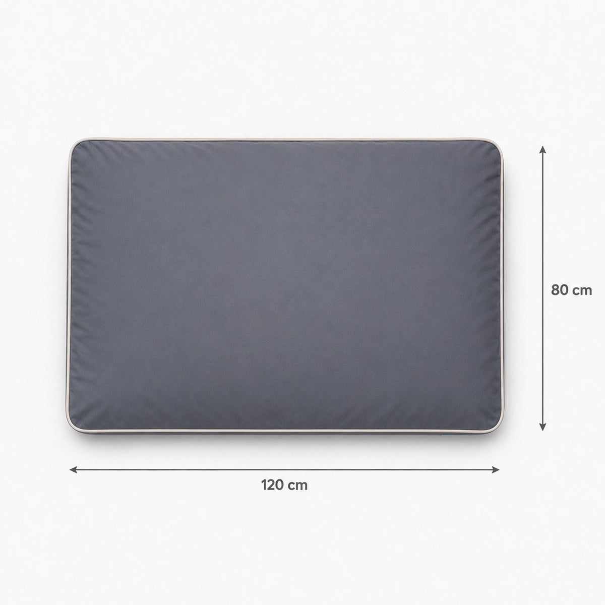 Talla L · 120 × 80 cm — Gris Plomo — Cama Köff Form Exterior vista desde arriba