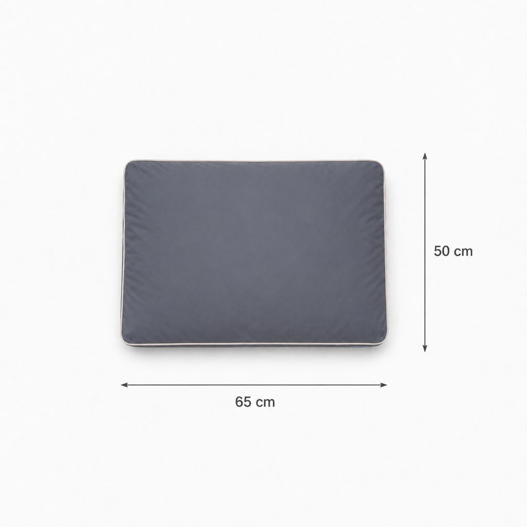 Talla S · 65 × 50 cm — Gris Plomo — Cama Köff Form Exterior vista desde arriba