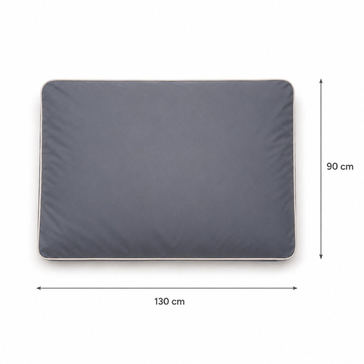 Talla XL · 130 × 90 cm — Gris Plomo — Cama Köff Form Exterior vista desde arriba