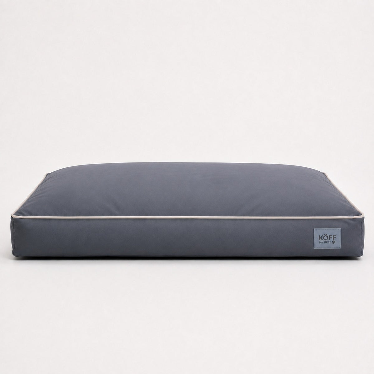 Talla XL · 130 × 90 cm — Gris Plomo — Cama Köff Form Exterior, vista frontal