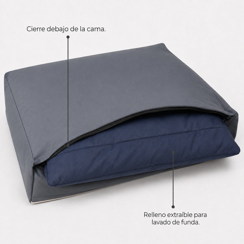 Gris Plomo — Funda exterior desmontable de la Cama Köff Form Exterior, con el cierre debajo de la cama