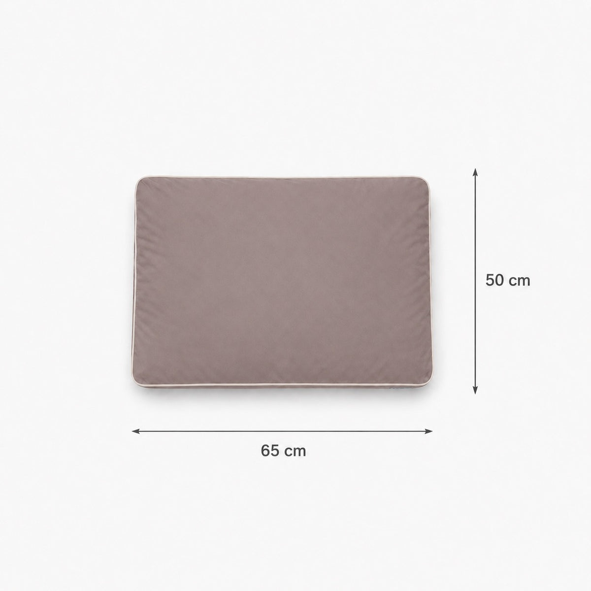 Talla S · 65 × 50 cm — Taupe — Cama Köff Form Exterior vista desde arriba