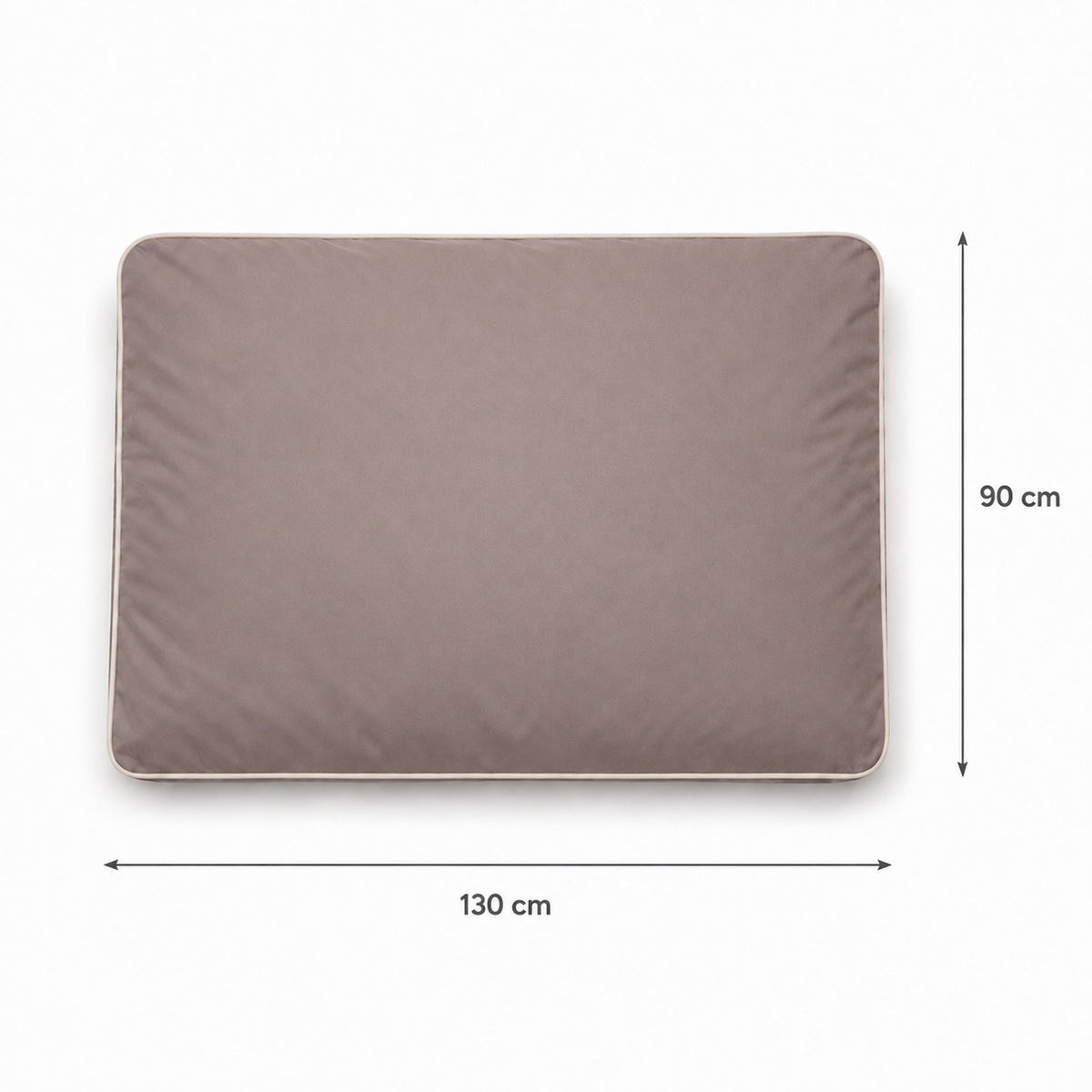 Talla XL · 130 × 90 cm — Taupe — Cama Köff Form Exterior vista desde arriba