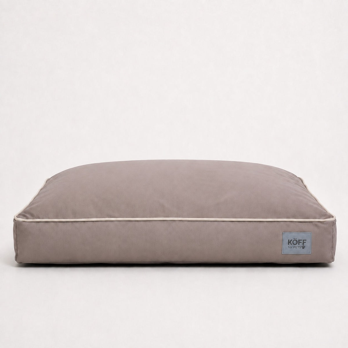 Talla M · 90 × 60 cm — Taupe — Cama Köff Form Exterior en taupe, vista frontal