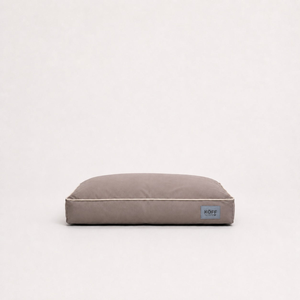 Talla S · 65 × 50 cm — Taupe — Cama Köff Form Exterior en taupe, vista frontal