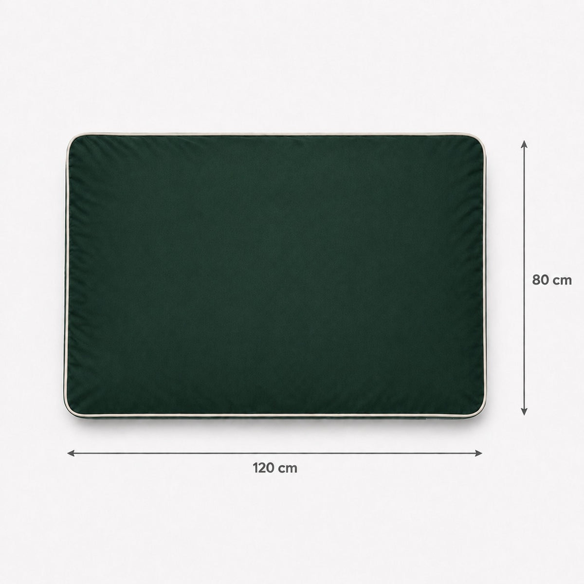 Talla L · 120 × 80 cm — Verde Bosque — Cama Köff Form Exterior vista desde arriba