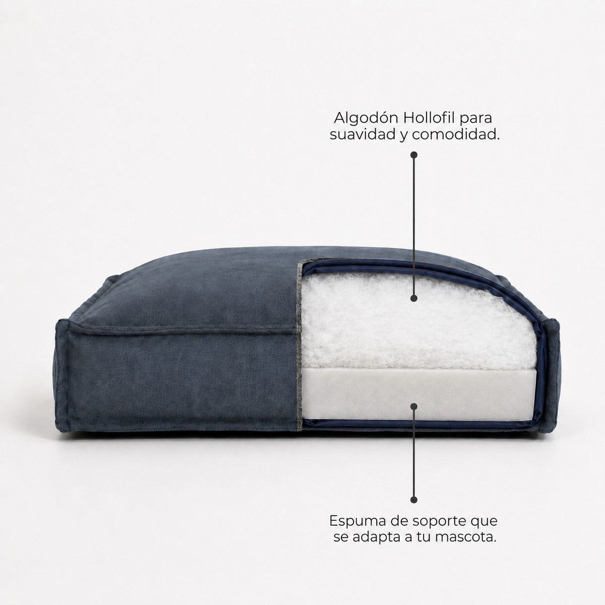 Corte de la Cama Köff Form Interior: plancha de espuma abajo y algodón Hollofil encima