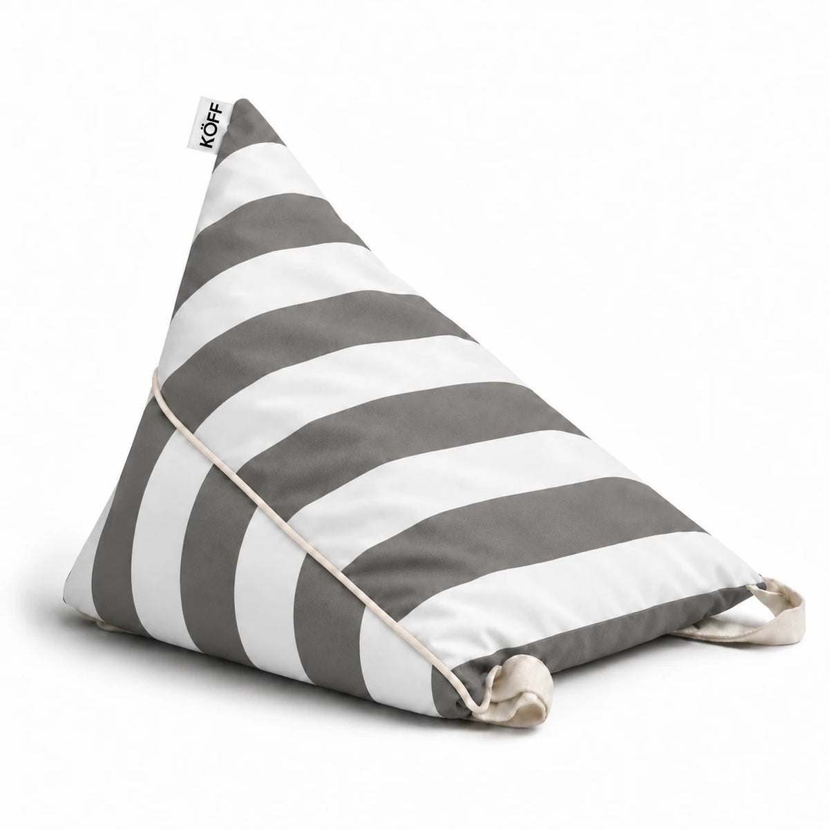 Gris — Respaldo de playa Triangular Köff con rayas gris y blancas