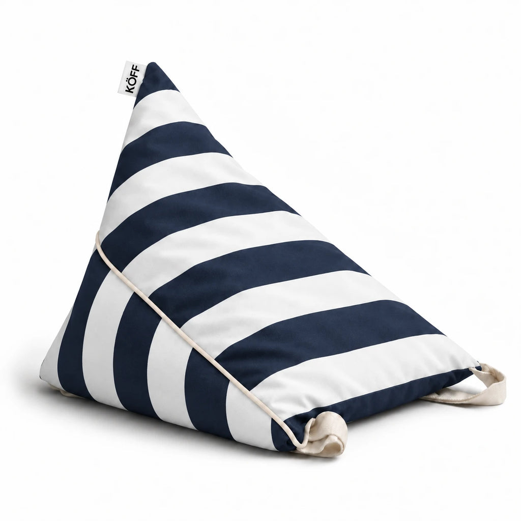 Navy Blue — Respaldo de playa Triangular Köff con rayas navy y blancas