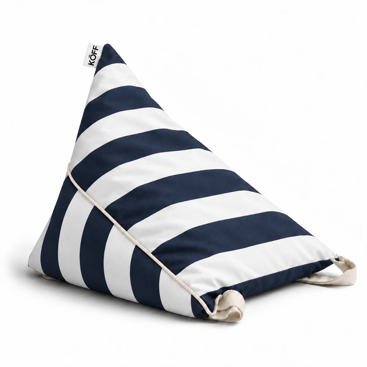 Navy Blue — Respaldo de playa Triangular Köff con rayas navy y blancas