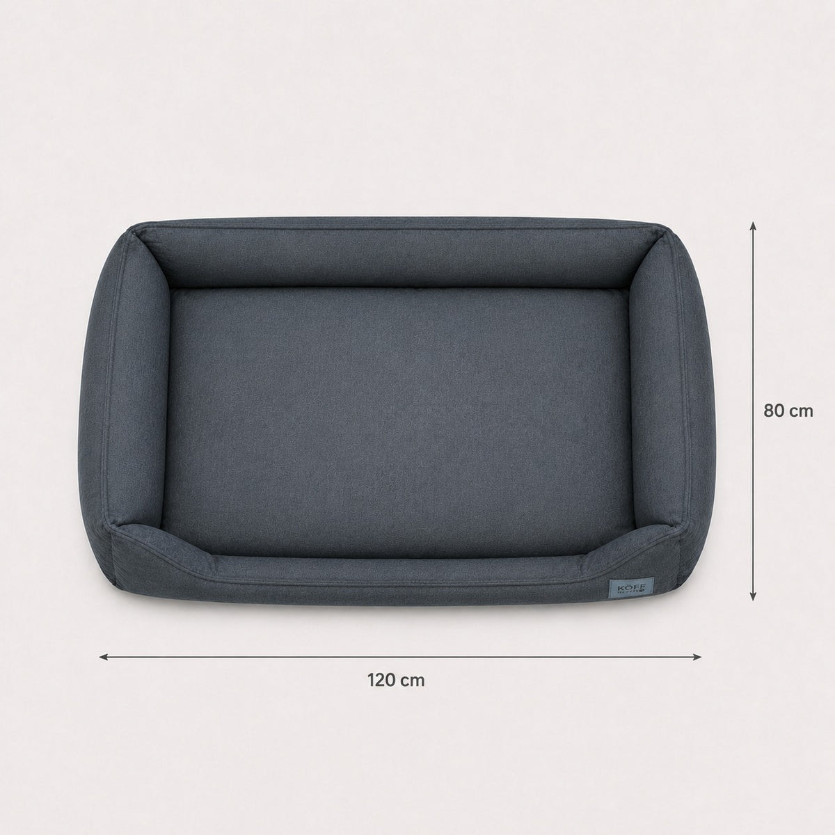 Talla L · 120 × 80 cm — medidas de la cama: 120 cm de ancho por 80 cm de fondo
