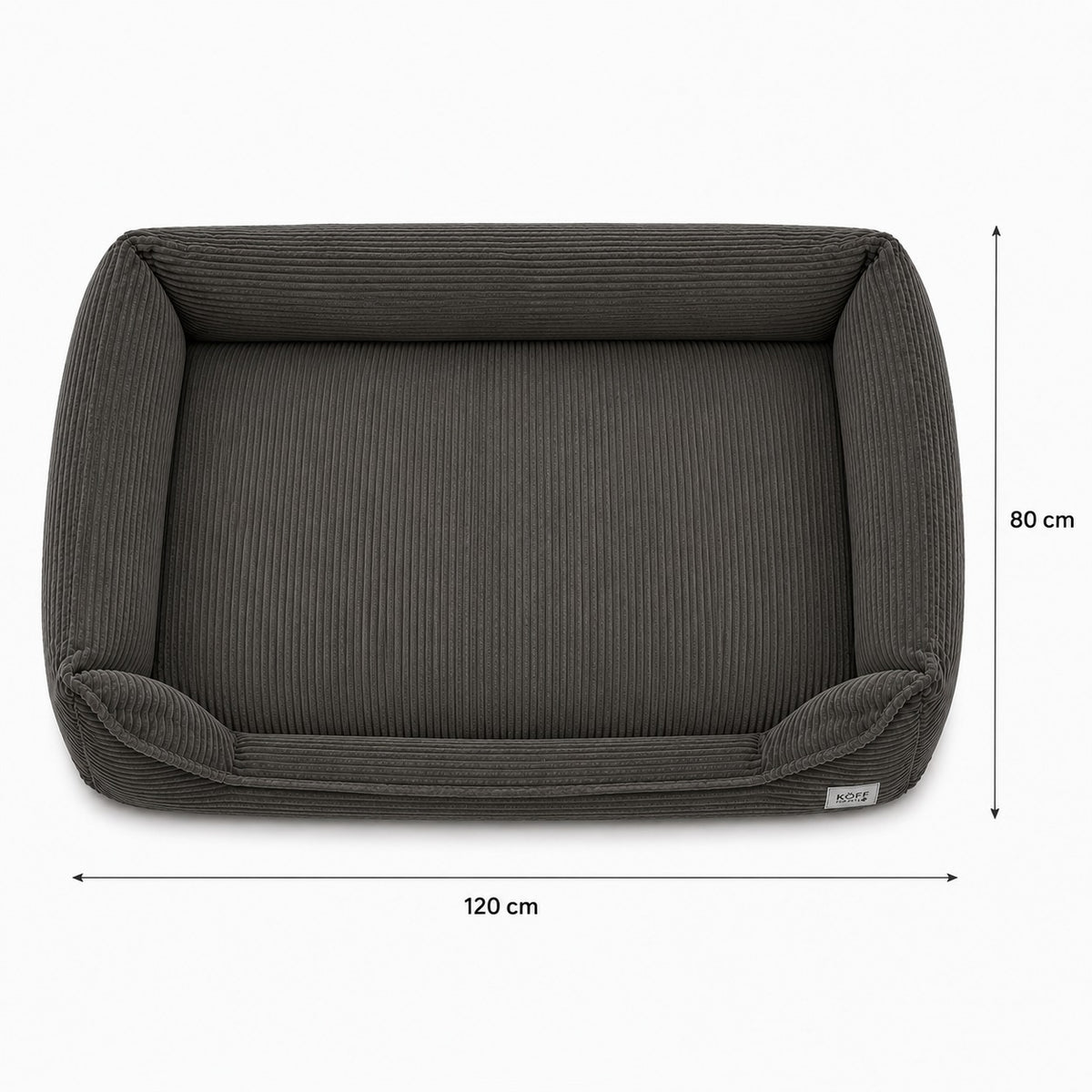 Talla L · 120 × 80 cm — medidas de la cama: 120 cm de ancho por 80 cm de fondo